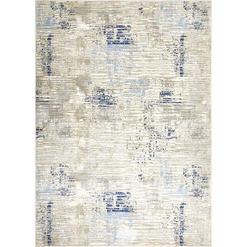 Melrose 47" x 5'4" Gray/Blue Synthetic Abstract Area Rug