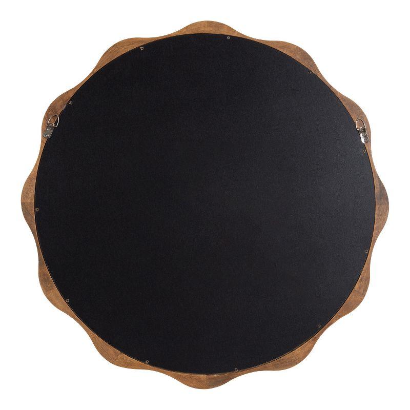 Kate & Laurel All Things Decor 28"x28" Hatherleigh Round Scallop Mirror: Wall Mount, Transitional Decor