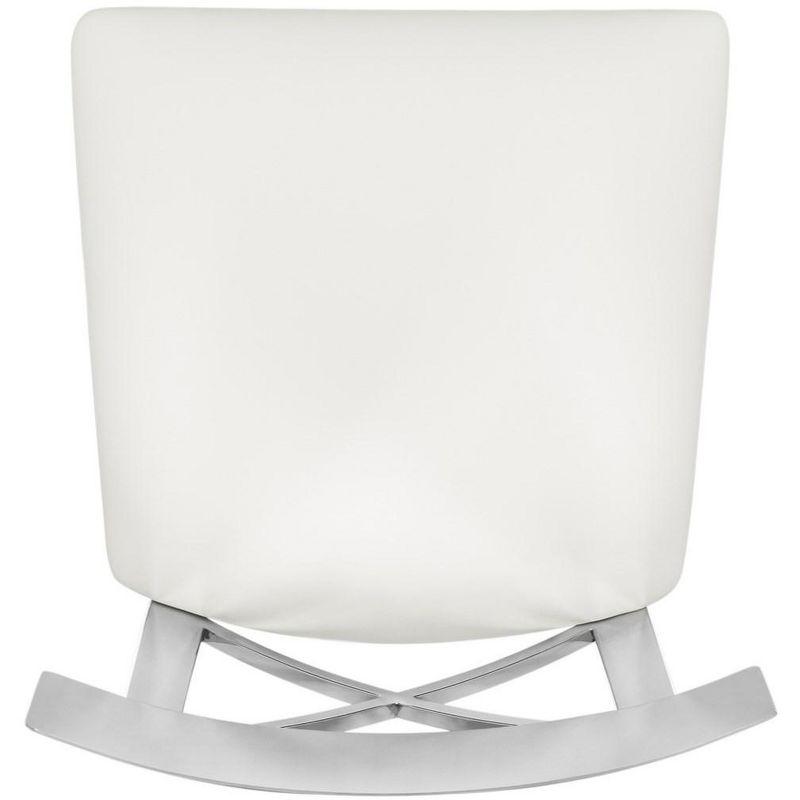 Zoey 35"H Stainless Steel Cross Back Counter Stool - FOX2035 - White - Safavieh Couture