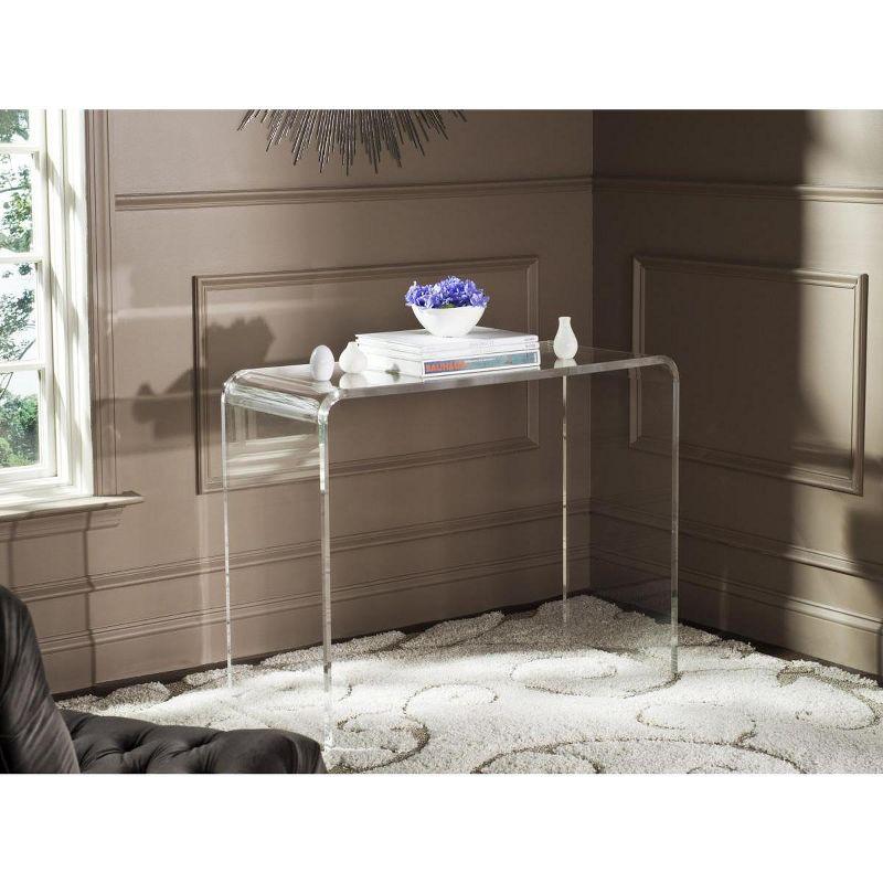 Atka Clear Acrylic Rectangular Console Table with Storage