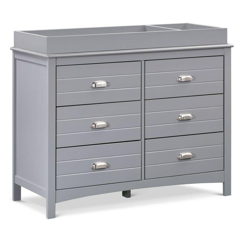 Gray Farmhouse 6-Drawer Double Dresser