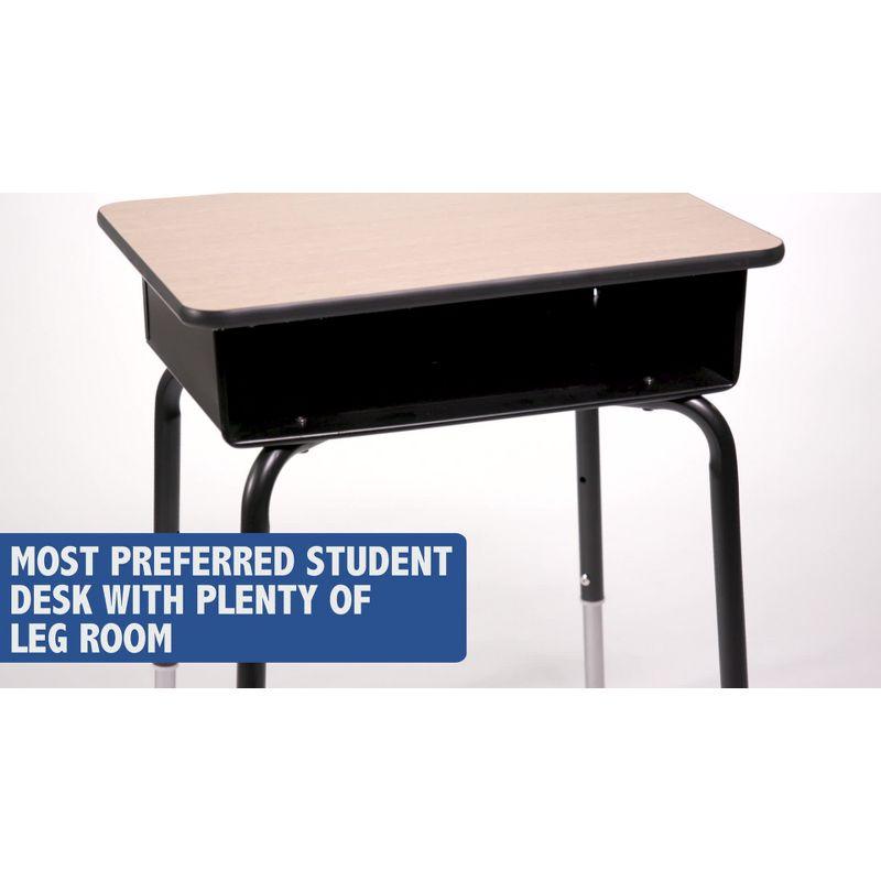 Flash Furniture Goddard Height-Adjustable Open Front Student Desk with Metal Book Box
