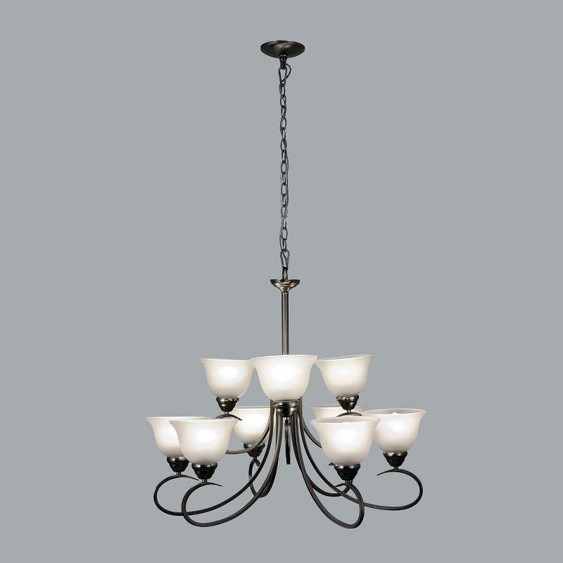 Yosemite Home Decor Ribbon Falls Collection Nine-Lights Chandelier,Satin Nickel