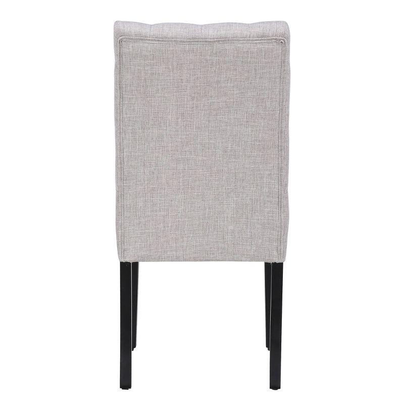 WestinTrends  Upholstered Button Tufted Dining Side Chair (Set of 2), Light Gray