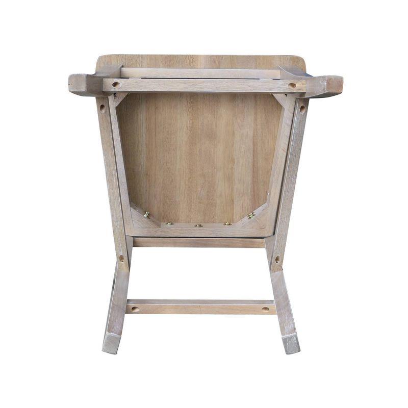 24" Roma Counter Height Barstool Washed Gray Taupe - International Concepts: Solid Wood, Ladder-Back