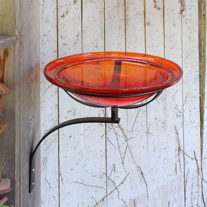 12.5" Reflective Crackle Glass Birdbath Bowl: No Assembly, Outdoor Decor - Achla Designs