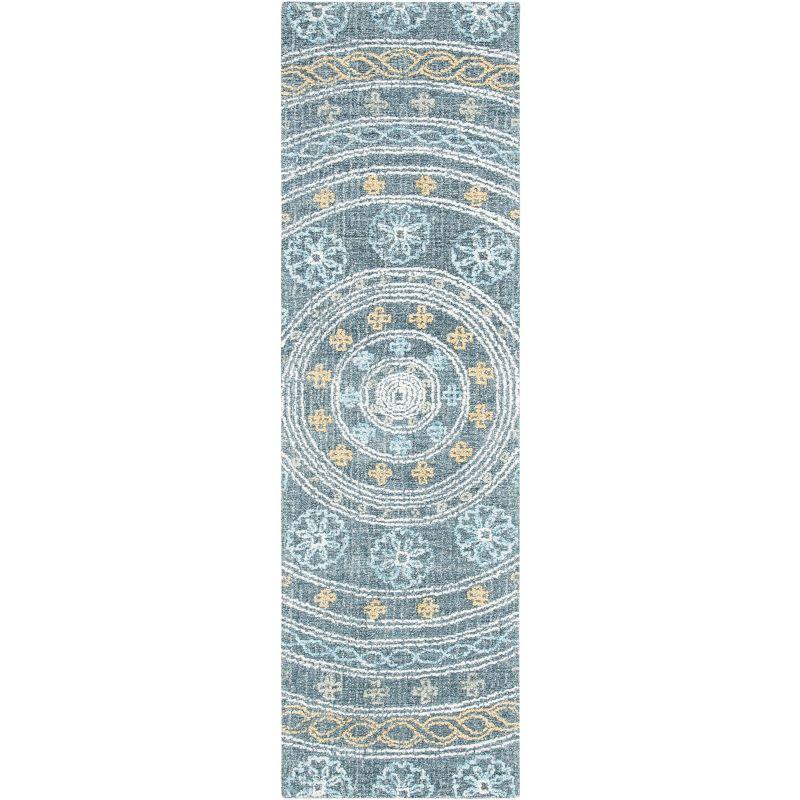 Blossom BLM608 Hand Tufted Runner Rug - Charcoal/Yellow - 2'3"x8' - Safavieh.