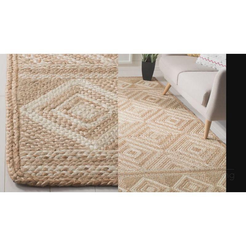 Ivory Hand-Knotted 9' x 12' Natural Fiber Rectangular Rug