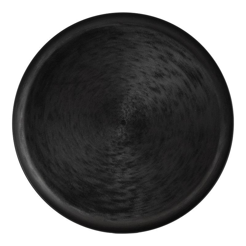 Kate and Laurel Stovring Round Metal Tray, 17" Diameter, Black