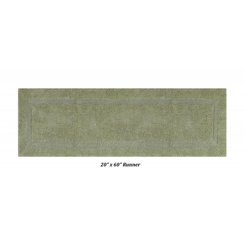 Better Trends Lux 100% Cotton Tufted Solid Reversible Bath Rug Set 3 PC (17" x 24" | 24" x 40" | 20" x 60") - Sage