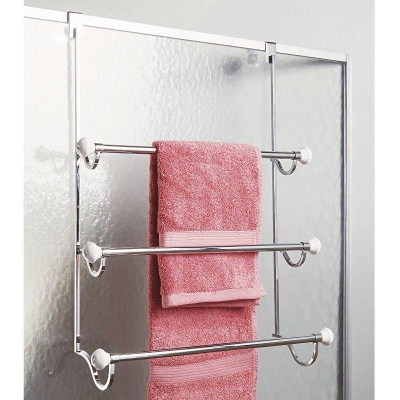 York Metal Over the Shower Door Towel Rack for Bathroom, 4.75" x 17.75" x 22.5", Chrome