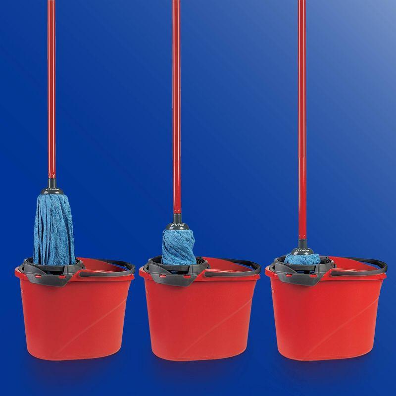 O-Cedar Microfiber Cloth Mop & QuickWring Bucket System with 1 Extra Mop Head Replacement