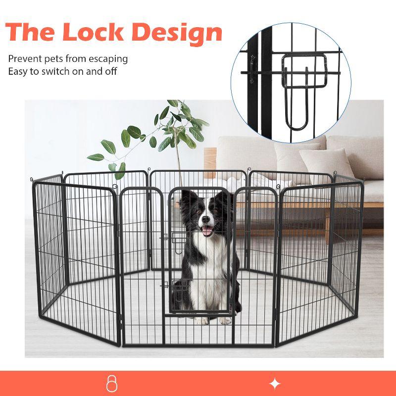 FDW Dog Playpen Pet Dog Fence 2-32 Panels  24/32/40"H Metal Dog Pen Outdoor Exercise Pen with Doors for Large/Medium /Small Dogs for RV,Camping,Yard