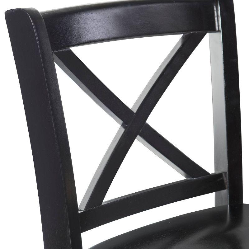 30" Torino X Back Wood Barstool - Black - Linon: Solid Rubberwood, Unupholstered, Armless