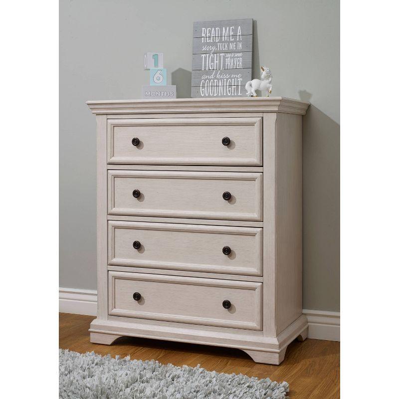 Portofino Brushed Ivory 4-Drawer Nursery Dresser