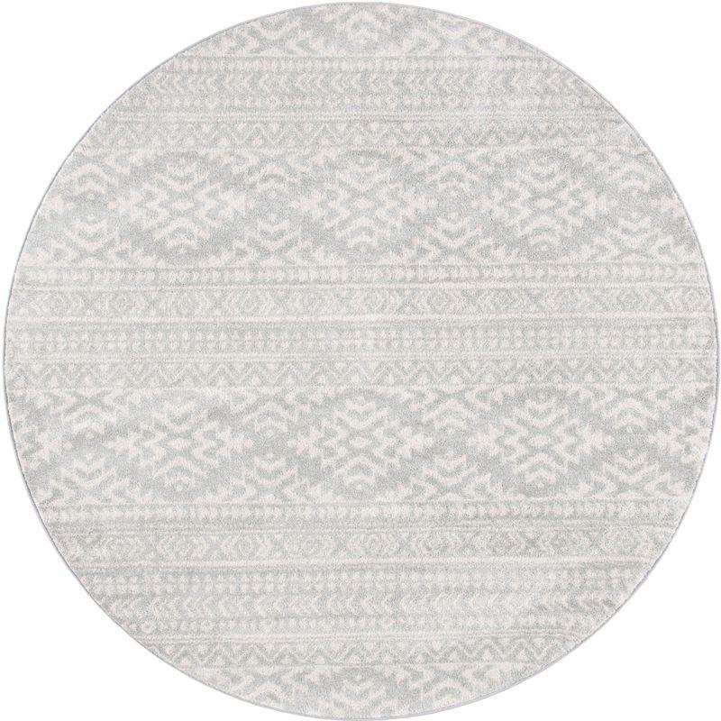 Tulum TUL272 Power Loomed Indoor Accent Rug - Light Grey/Ivory - 3' Round - Safavieh
