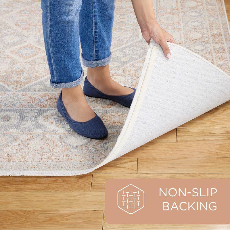 Town & Country Living Town & Country Everyday Rein Everwash Non-Slip Backing Washable Area Rug Brown/Grey