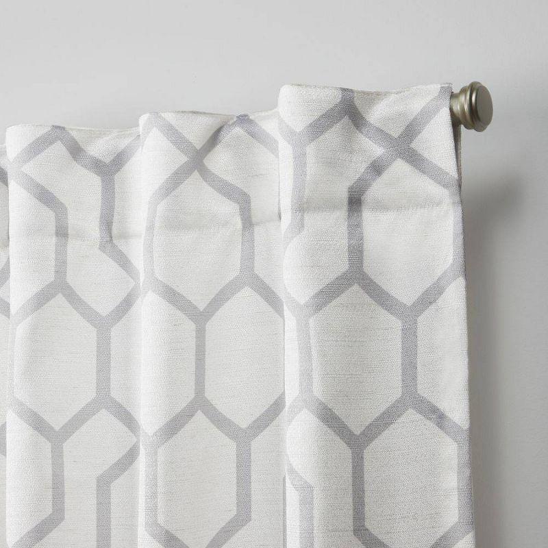 Nicole Miller Nicole Miller Hexa Geometric Print Hidden Tab/Rod Pocket Top Light Filtering Curtain Panel Pair (Set of 2)