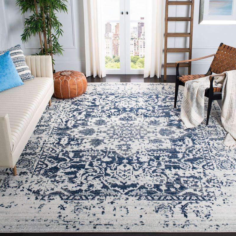 Madison MAD603 Power Loomed Indoor Area Rug - Cream/Navy - 6'7"x9'2" - Safavieh