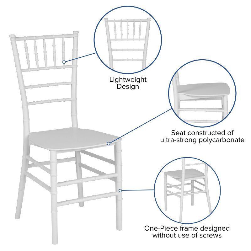 Elegant White Resin Spindle Chiavari Chair for Events