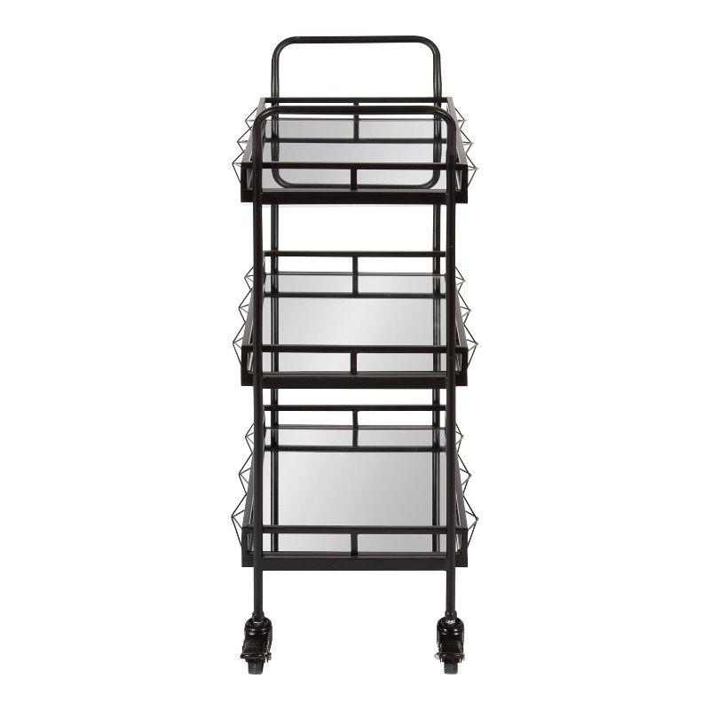 Kate and Laurel Ketia Rectangle Metal Bar Cart, 23x13x35, Black