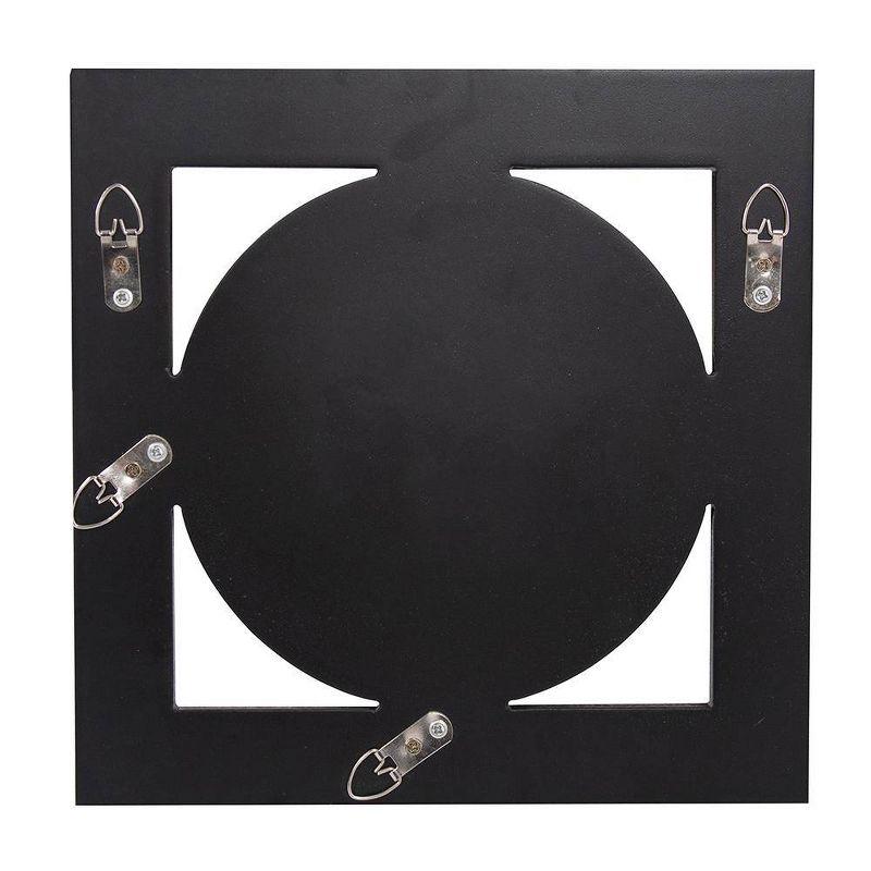 Howard Elliott Square Mirror with Candle Holder Silver: 12" Modern Wall-Mounted, Wood Frame, No Assembly Required