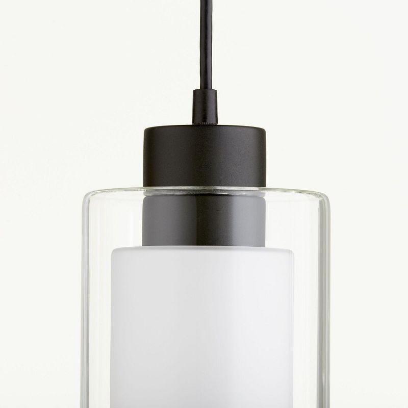 Noir Satin Nickel and Glass 1-Light Pendant