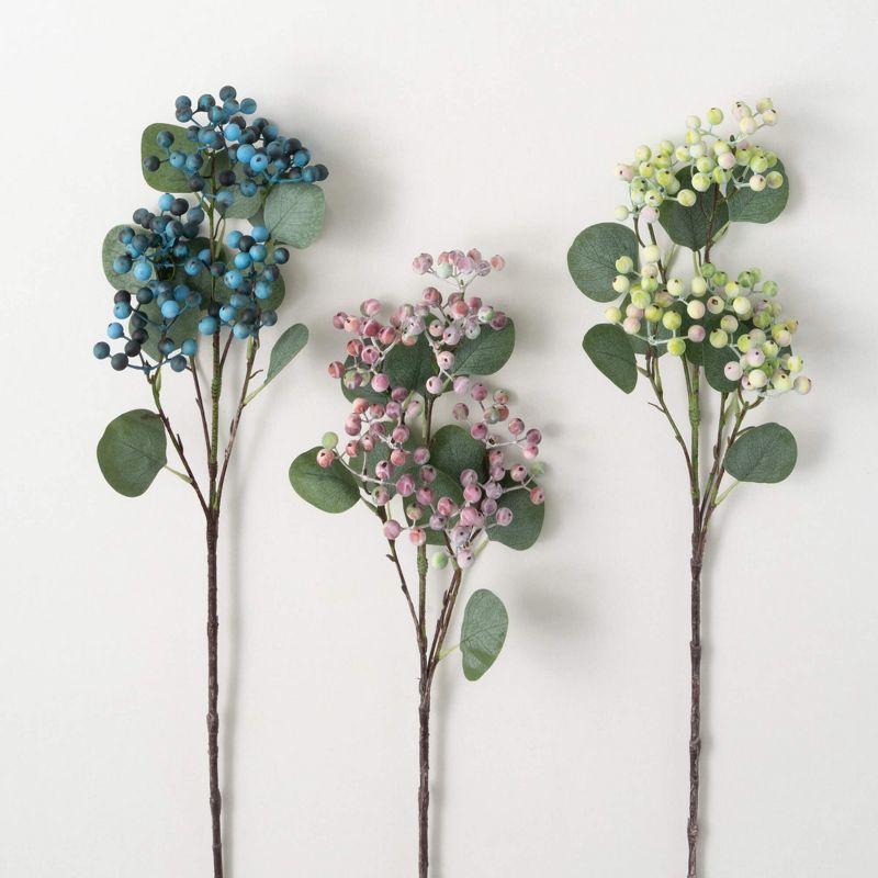 25" Multicolored Plastic Berry Stem Set for Fall Decor