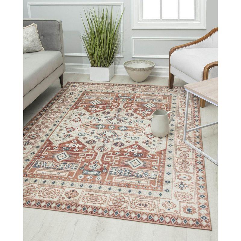 Rugs America Gallagher GL60A Sangria Koti Vintage Transitional Orange Area Rug for Dining Room Rug Neutral Rug Living Room Rug Kitchen, 2'6"x4'
