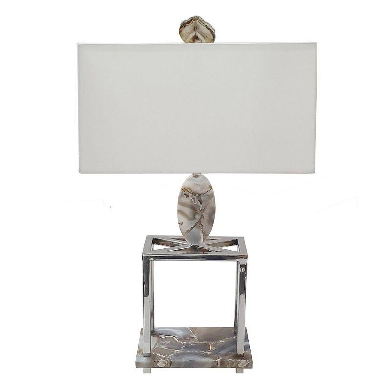 16"x27" Agate Table Lamp Silver/Gray - A&B Home