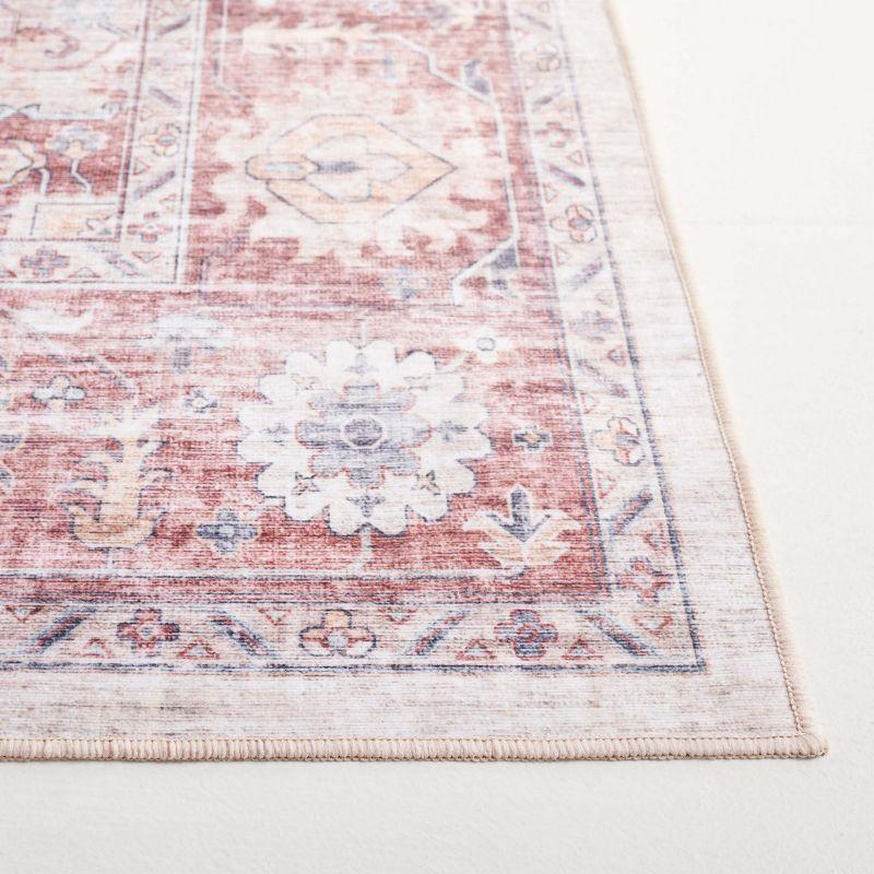 Arizona ARZ517 Power Loomed Machine Washable Area Rug - Light Red/Beige - 5'x8' - Safavieh.
