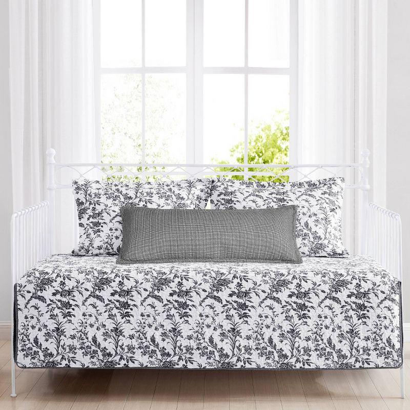 Laura Ashley Laura Ashley Amberley Cotton Black 4 Piece Daybed Cover Set