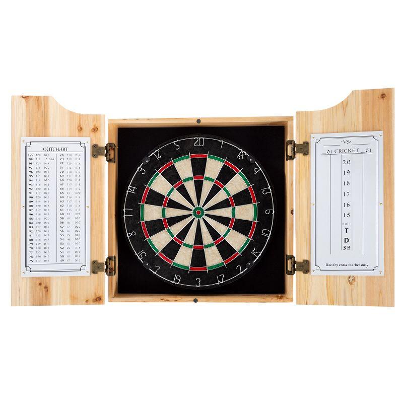 Trademark Global Bristle Dartboard And Cabinet Set (Darts Included)