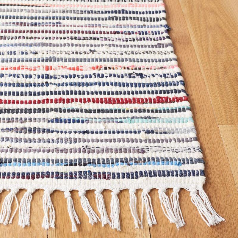 Rag Rug RAR125 Hand Woven Indoor Area Rug - Ivory/Multi - 6'x9' - Safavieh.