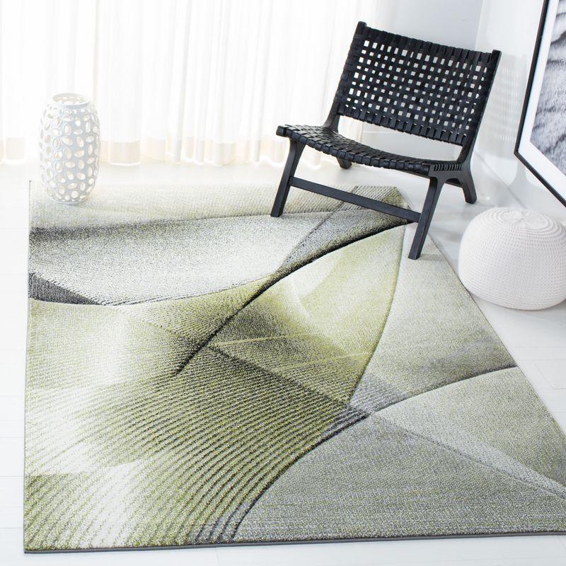 Hollywood HLW715 Machine Made Area Rug - 9'x12' - Grey/Green - Safavieh