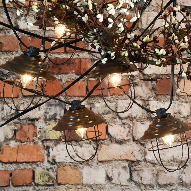 10 Lights Metal Up Lid Electric Café String Lights Bronze: Outdoor Party Incandescent UL Listed, Connects End to End