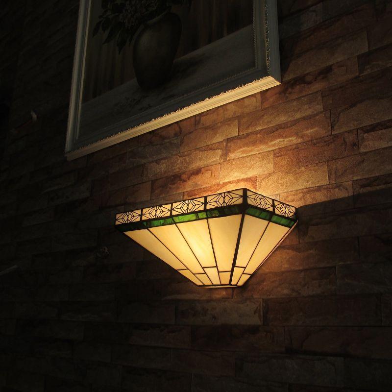 Chloe Lighting Theros Tiffany-Style 1 Light Mission Indoor Wall Sconce 12"Wide