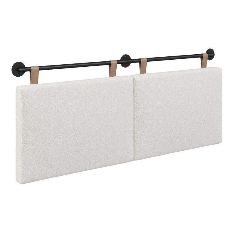 Full/Queen Charlie Boucle Kids' Headboard Cream - Nathan James: Wall Mounted MDF Upholstered Headboard