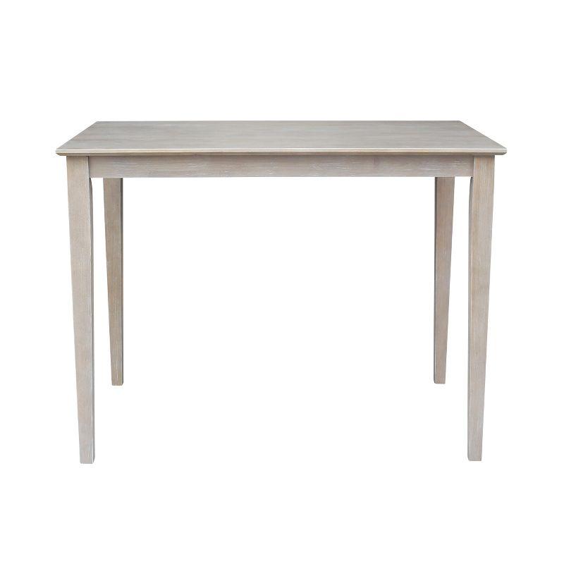 Washed Gray Taupe Solid Wood Counter Height Dining Table