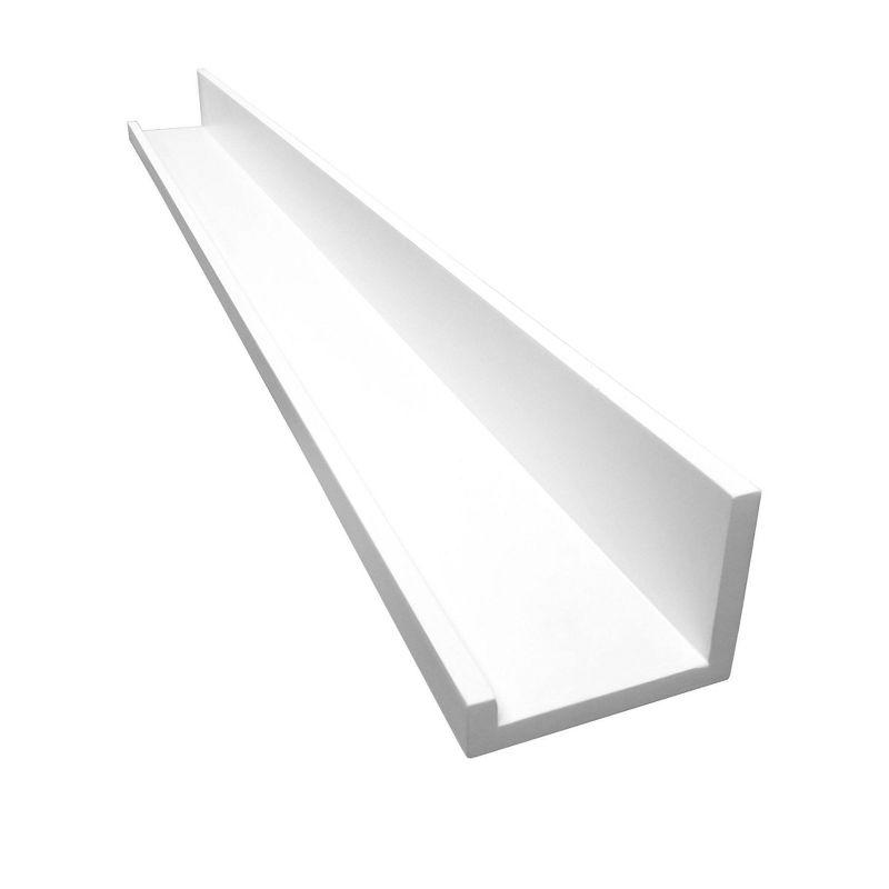 InPlace 48" x 4.5" Picture Ledge Wall Shelf White: Modern Floating Photo Display, MDF, Includes Mounting Hardware