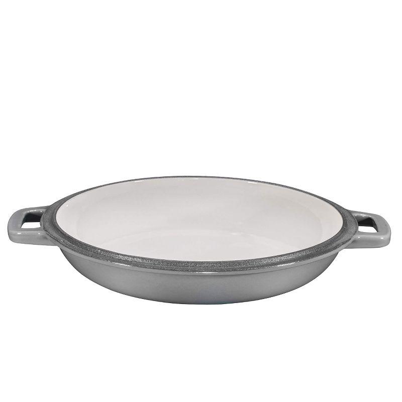 Bruntmor 2-in-1 Gray Enamel Cast Iron Dutch Oven & Skillet Set, 5 Quarts | All-in-One Cookware for Induction, Electric, Gas, Stovetop & Oven