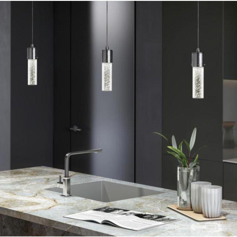 Elysian Chrome Mini Pendant Light with Bubble Glass LED