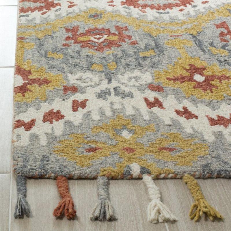 Suzani SZN202 Hand Hooked Indoor Accent Rug - Grey/Gold - 3'x5' - Safavieh.