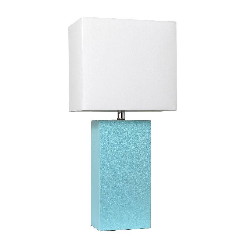 21" Monaco Avenue Modern Leather Table Lamp - Elegant Designs