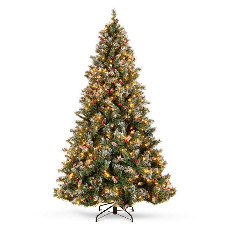 4.5ft Pre-Lit Green Pine Christmas Tree with White Lights