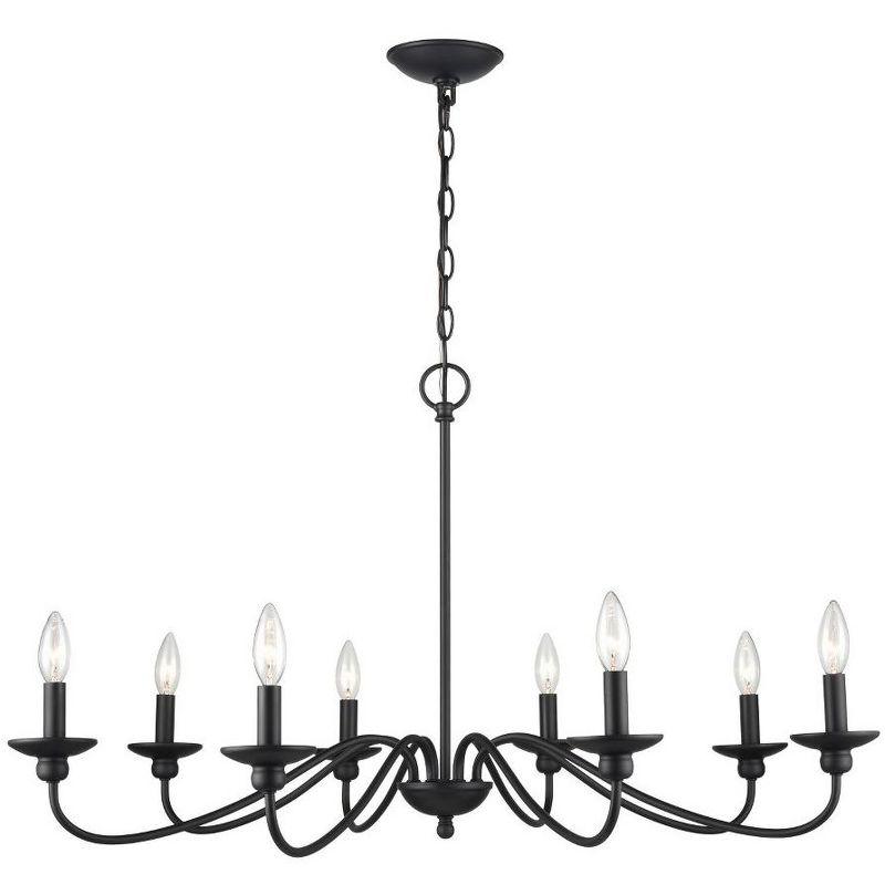 Delvona Matte Black 8-Light Candle Chandelier