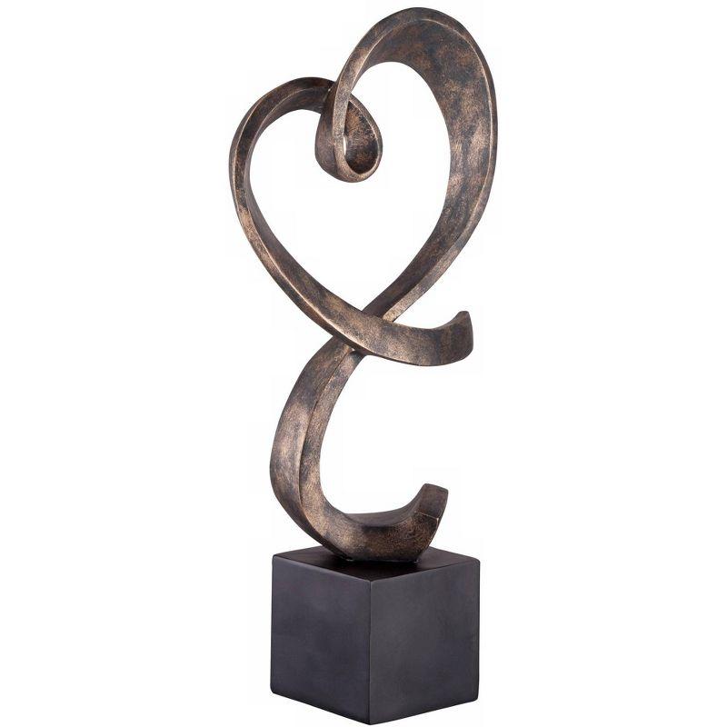 Studio 55D Swirling Heart 17 1/4" High Brushed Nickel Modern Sculpture