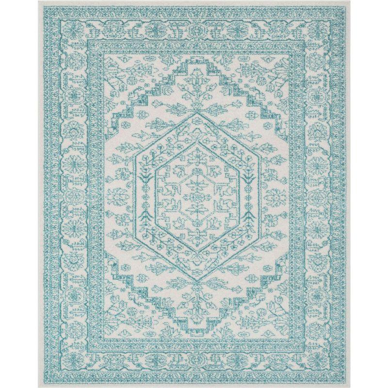 Adirondack ADR108 Power Loomed Area Rug - Ivory/Teal - 8'x10' - Safavieh.