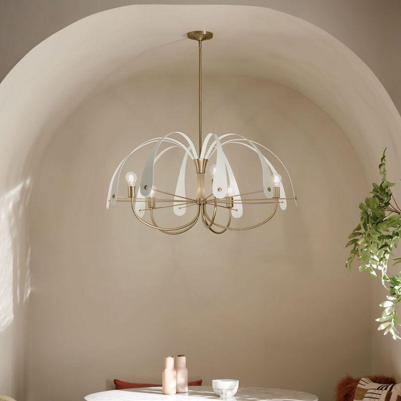 Petal 42.5 Inch 5 Light Chandelier in Champagne Bronze with Black or White