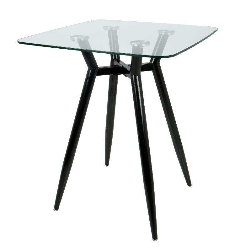Clara Mid-Century Modern Square Counter Table Clear - LumiSource: Geometric Metal Base, 4-Seat Pub Style